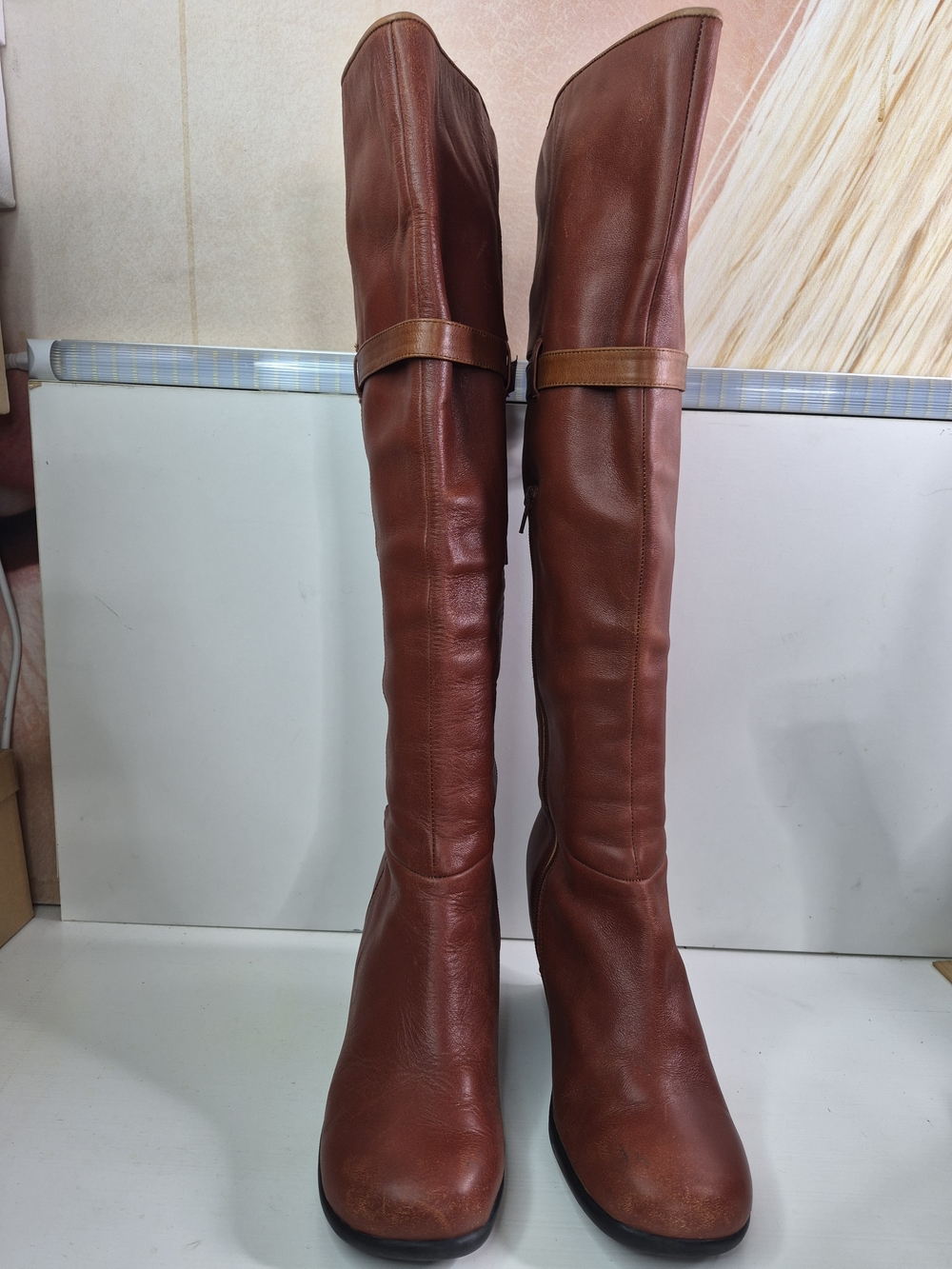 John Fluevog Women's Tall Riding Boots in Brown